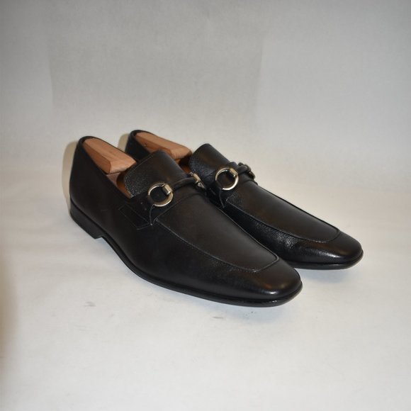 Magnanni Horsebit Leather Loafer Size 10 M Black 16482 - Picture 3 of 12